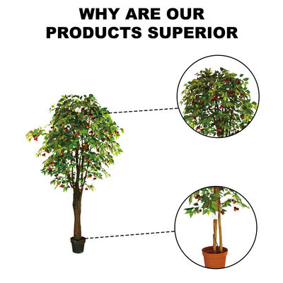 Fire Retardant Artificial Cherry Tree Living Room Match Spring Feel 190cm