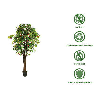 Fire Retardant Artificial Cherry Tree Living Room Match Spring Feel 190cm