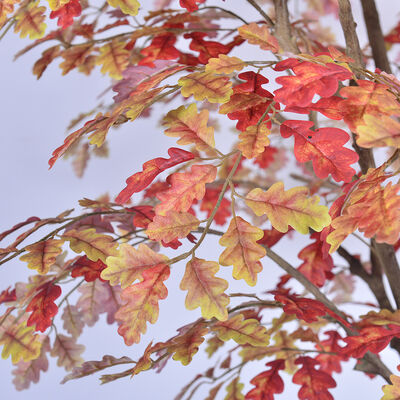 Commercial Artificial Autumn Oak Tree 280cm | Large Fall Foliage Tree for Hotel & Restaurant Ambiance