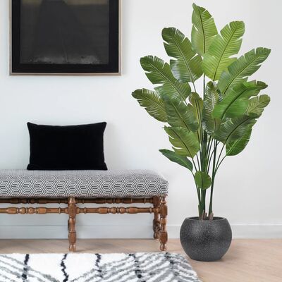 Haihong New Arrival Indoor Artificial Plants Realistic Bird Of Paradise Artificial Plant Tropical Palm Decoration Salon For Home