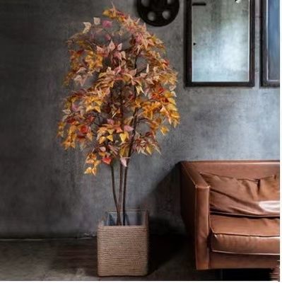 200cm Artificial Potted Floor Plants Simulated Fake Plant Colored Birch Tree Interior Decoration