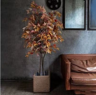 200cm Artificial Potted Floor Plants Simulated Fake Plant Colored Birch Tree Interior Decoration