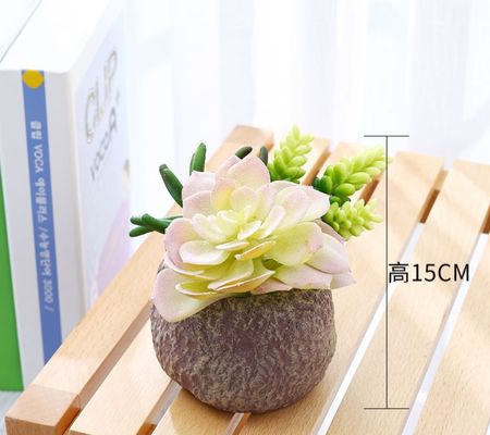 ODM Silver Color Artificial Succulent Plants For Home Desk