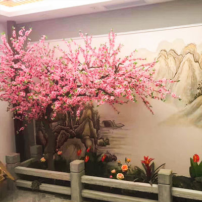 Pink Flower Bonsai Artificial Peach Blossom Tree Home Wedding Decoration