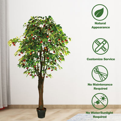 Fire Retardant Artificial Cherry Tree Living Room Match Spring Feel 190cm