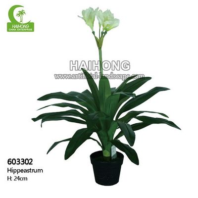 Colorful Decorative 90cm Plastic Artificial Potted Flower Hippeastrum